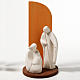 Nativity scene Noel model in white clay and orange natural wood, s1