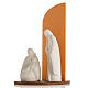 Nativity scene Noel model in white clay and orange natural wood, s6
