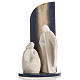 Nativity scene Noel model in white clay and gold natural wood,28 s2