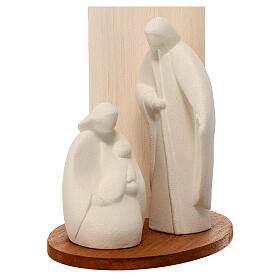 Nativity scene Noel model in white clay and natural wood, 28cm