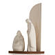 Nativity scene Noel model in white clay and natural wood, 28cm s5