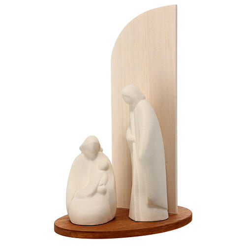 Nativity scene Noel model in white clay and natural wood, 28cm 3