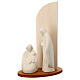 Nativity scene Noel model in white clay and natural wood, 28cm s3