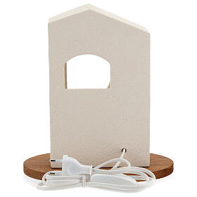 Krippe Geburt Licht aus Schamotteton h 25.5 cm s4