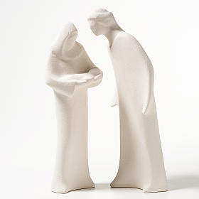 Stilisierte Krippe: Heilige Familie aus Keramik Ave 28 cm