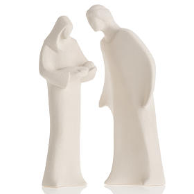 Stilisierte Krippe: Heilige Familie aus Keramik Ave 28 cm