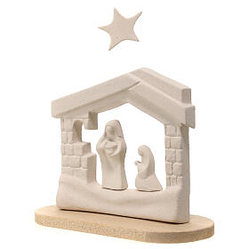 Szopka domek Boże Narodzenie na podstawie glina 14.5 cm
