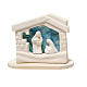 Nativity scene, nativity stable in clay with base, turquoise 14, s1