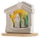 Nativity scene, nativity stable in clay with base, green 14,5cm s4