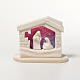 Nativity scene, nativity stable in clay with base, purple 14,5cm s1
