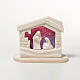 Presepe casetta Natale su base argilla viola 14,5 cm s1
