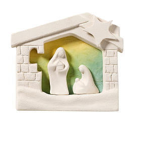 Crèches Noël stylisées: Crèche maison Noel argile verte à accrocher