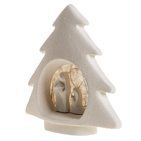 Sapin Noel à accrocher Nativité écru argile s4