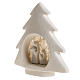 Nativity scene, tree shaped wall nativity in clay, beige s4
