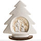 Nativity scene, tree shaped with base in clay, beige s1