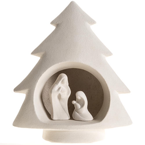 Nativity scene, tree in fire clay 1