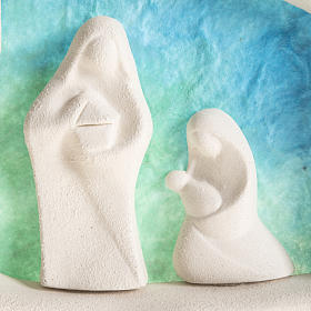 Häuschen Weihnachten für Wand mit Geburt aus Ton hellblau s2