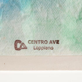 Casa del nacimiento para pared, azul claro en arcilla s3