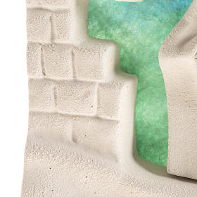 Casa del nacimiento para pared, azul claro en arcilla s5