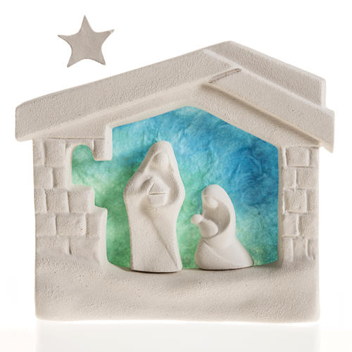 Casa Natal de parede Natividade argila azul 1