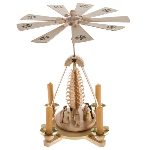 Deutsche Krippe Mod. Pyramide aus Holz handgemacht 6