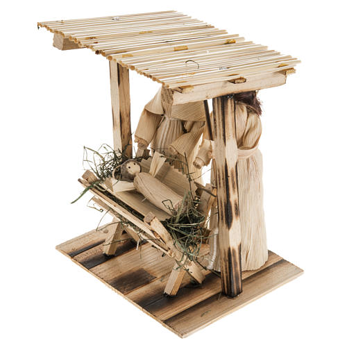 Pesebre estilizado. Eslovaco hecho de la hoja del maíz 2
