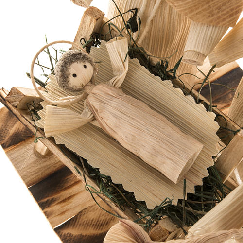 Pesebre estilizado con ángel hecho de la hoja del maiz 4
