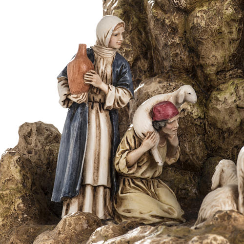 Landi Nativity set with grotto 11cm 4