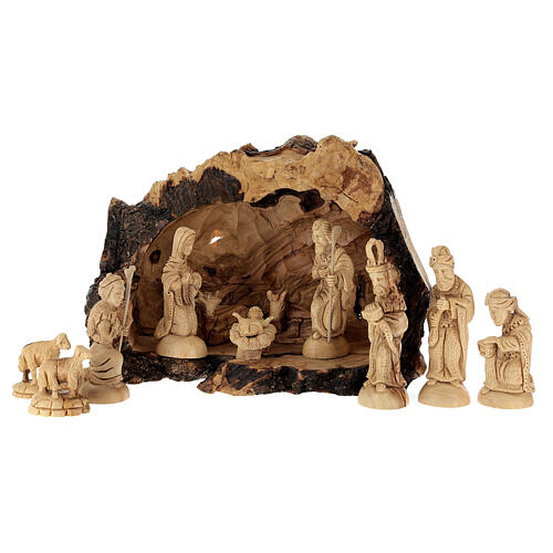 Nativity scene olive wood, Bethlehem 14 cm 1
