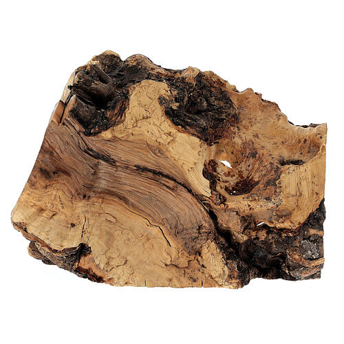 Presepe completo legno olivo Betlemme 14 cm con grotta 10