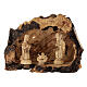 Presepe completo legno olivo Betlemme 14 cm con grotta s2