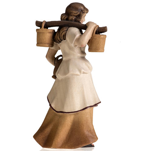 Pastorella con brocche per Presepe Raffaello 15 cm legno dipinto 3