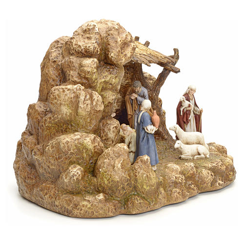 Nativity scene with stable by Landi, 11cm 11
