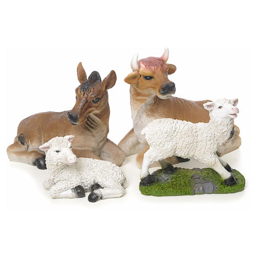 Nativity scene in coloured resin, 12 figurines 85cm 5