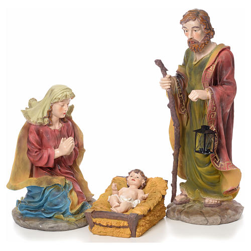 Nativity scene in coloured resin, 12 figurines 85cm 2