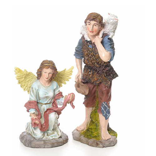 Nativity scene in coloured resin, 12 figurines 85cm 4