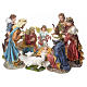 Nativity scene in coloured resin, 12 figurines 85cm s1