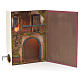 Illuminated village with balcony for nativities inside a book 30 s1