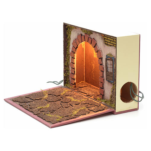 Illuminated arch for nativities inside a book 19x24x8cm 2