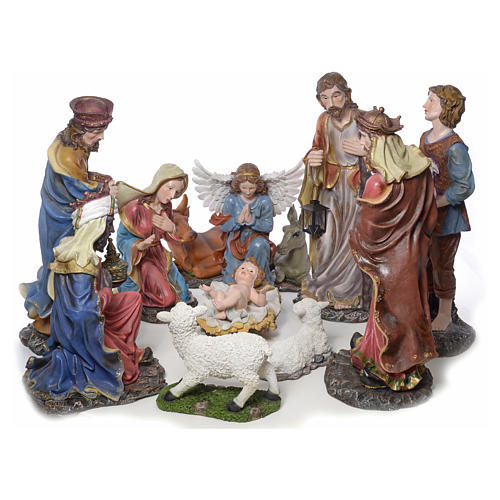 Nativity scene in resin, 12 figurines 85cm 1