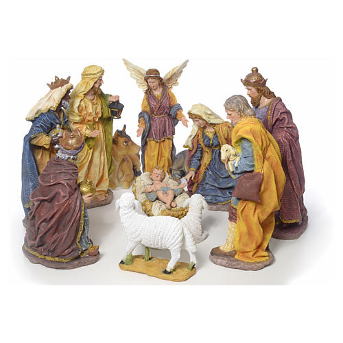 Nativity scene in resin, 12 figurines 63cm 1