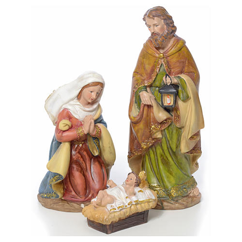 Nativity scene in resin, multicoloured with 11 figurines, 41cm 2