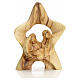 Stilisierte Heilige Familie im Stern Olivenholz 10 cm s1