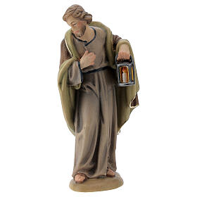 Saint Joseph pour crèche bois peint Val Gardena 12cm