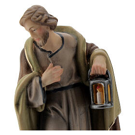 Saint Joseph pour crèche bois peint Val Gardena 12cm