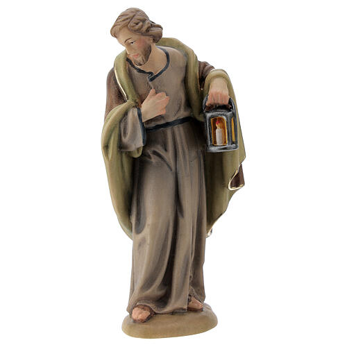 Saint Joseph pour crèche bois peint Val Gardena 12cm 1