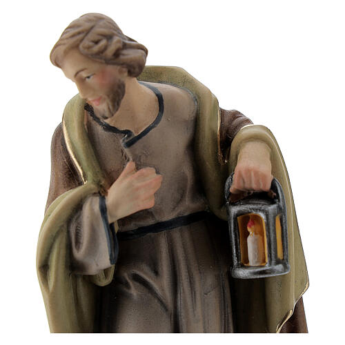 Saint Joseph pour crèche bois peint Val Gardena 12cm 2