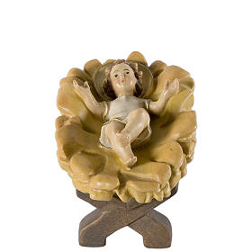 Niño Jesús con cuna 12 cm madera pesebre mod. Valg