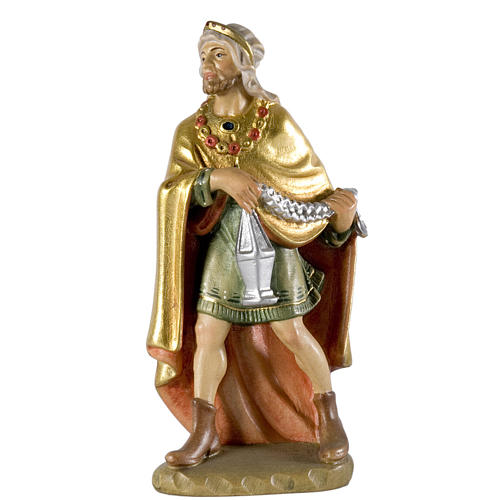 White Wise King wooden figurine 12cm, Val Gardena Model 1