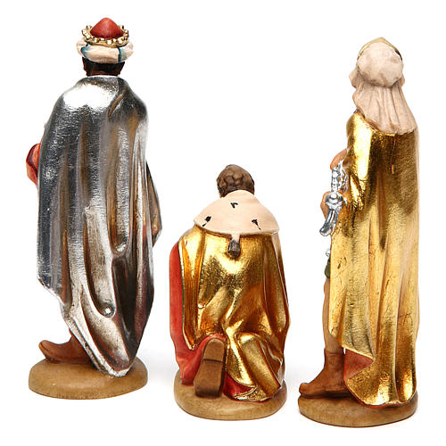 Tres Reyes Magos 12 cm madera pesebre mod. Valgardena 5